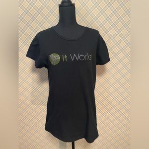 It Works Black Rhinestone T-Shirt